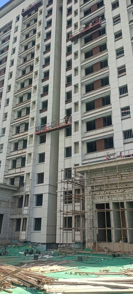 福港御景项目：啄木鸟漆业有序推动外墙真石漆生产完成供货与交付